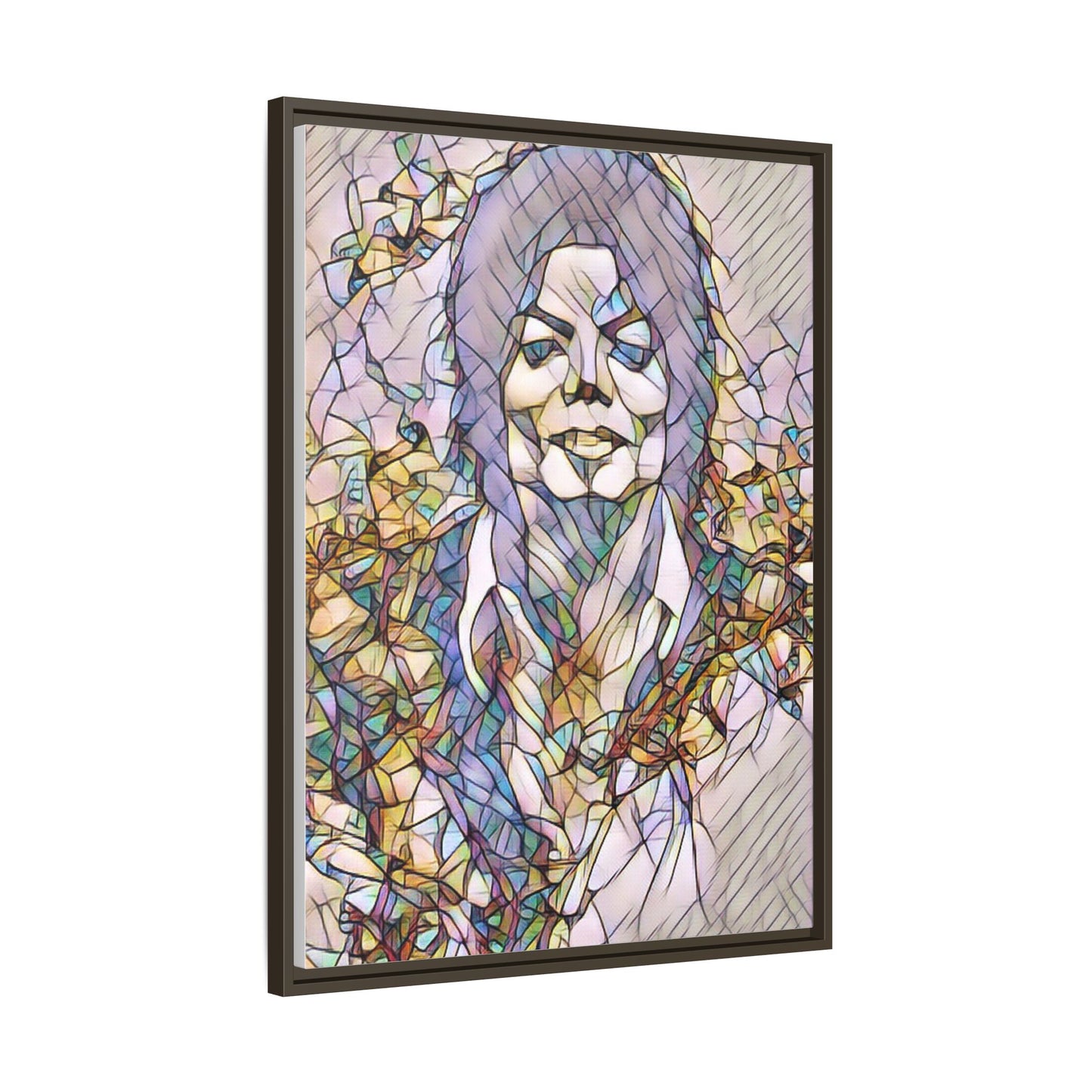 Abstract Stained-Glass Portrait Matte Canvas (Framed)