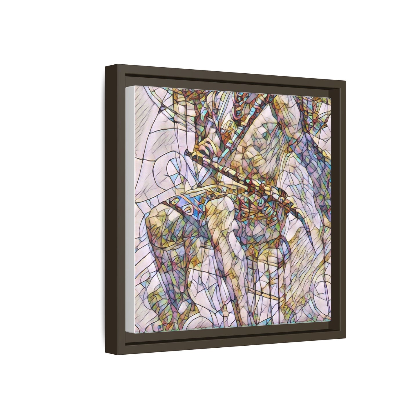 Framed Abstract Musician Canvas Art — Multi‑Color Jazz Saxophone Print