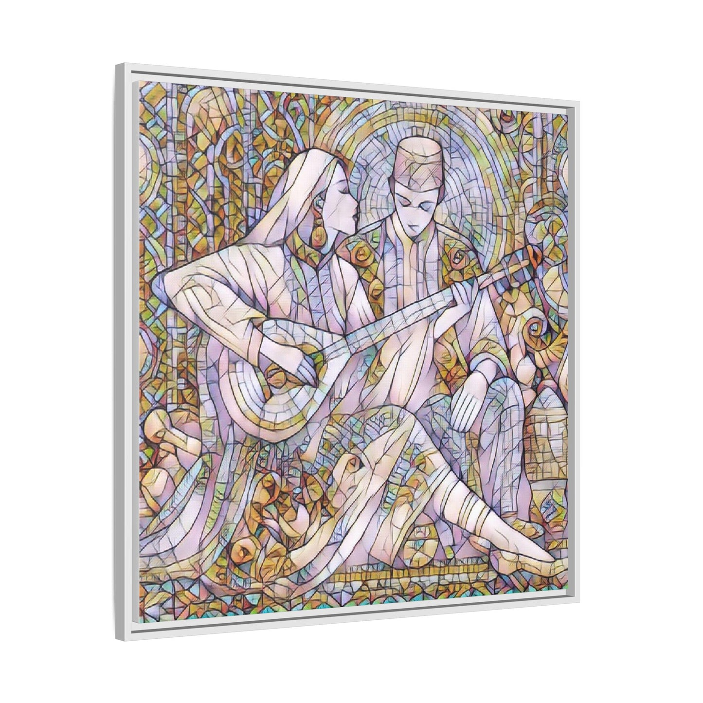 Love Song Serenade - Framed Canvas Wall Art | Guitar Player Romantic Print