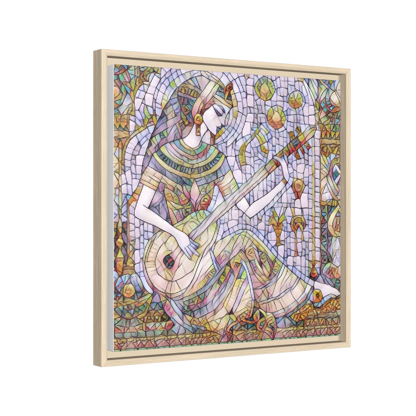 Egyptian Muse Mosaic Matte Canvas Framed Wall Art