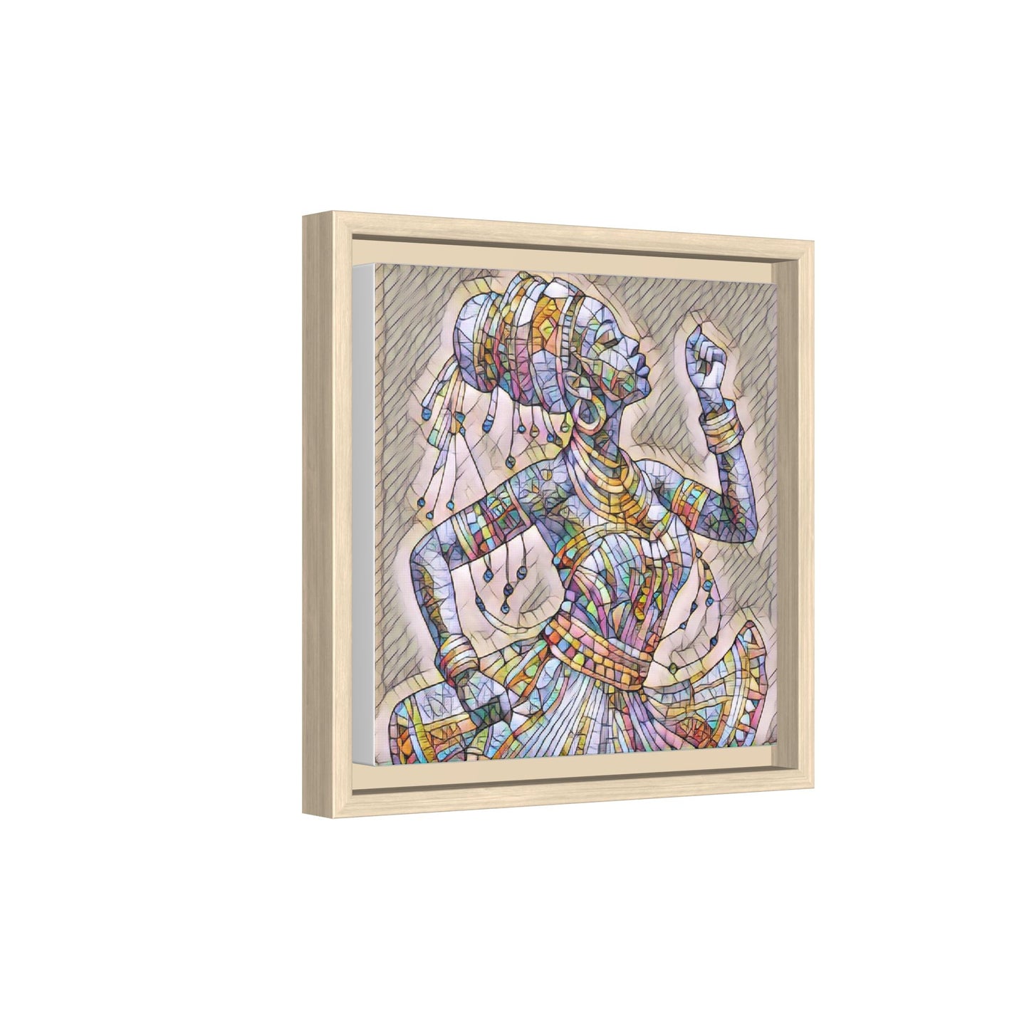 Framed Canvas Art — Colorful Mosaic Dancer
