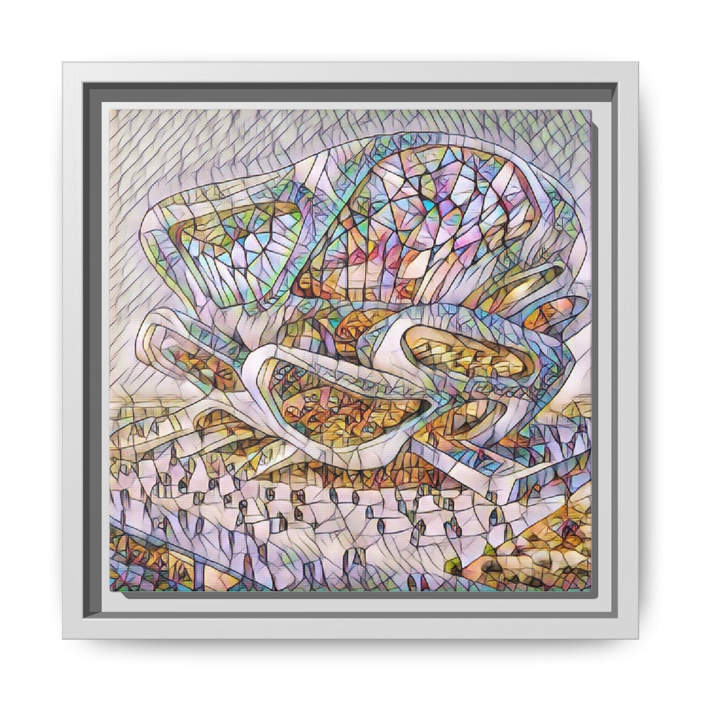 Abstract Colorful Sculpture Matte Canvas Framed Wall Art