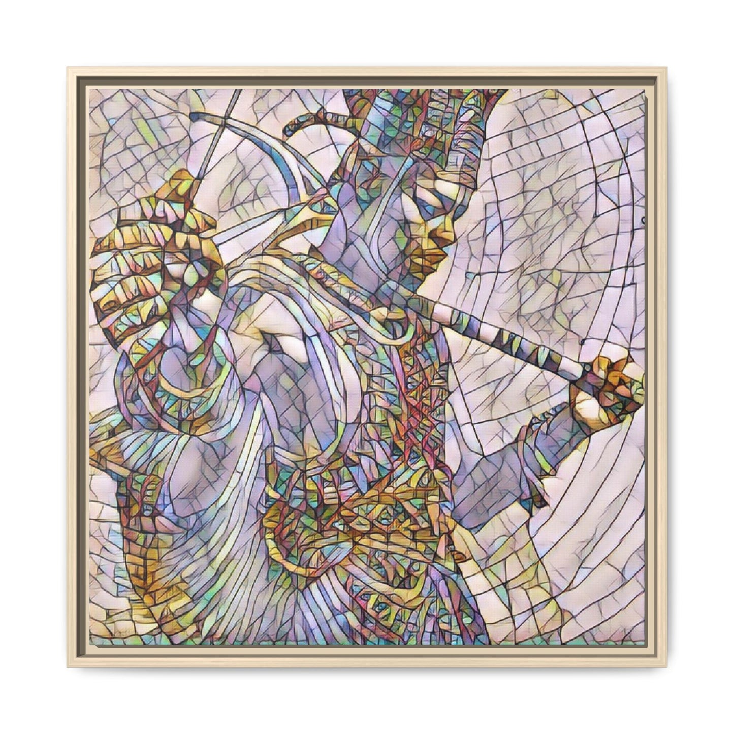 Egyptian God Mosaic Matte Canvas Framed Art