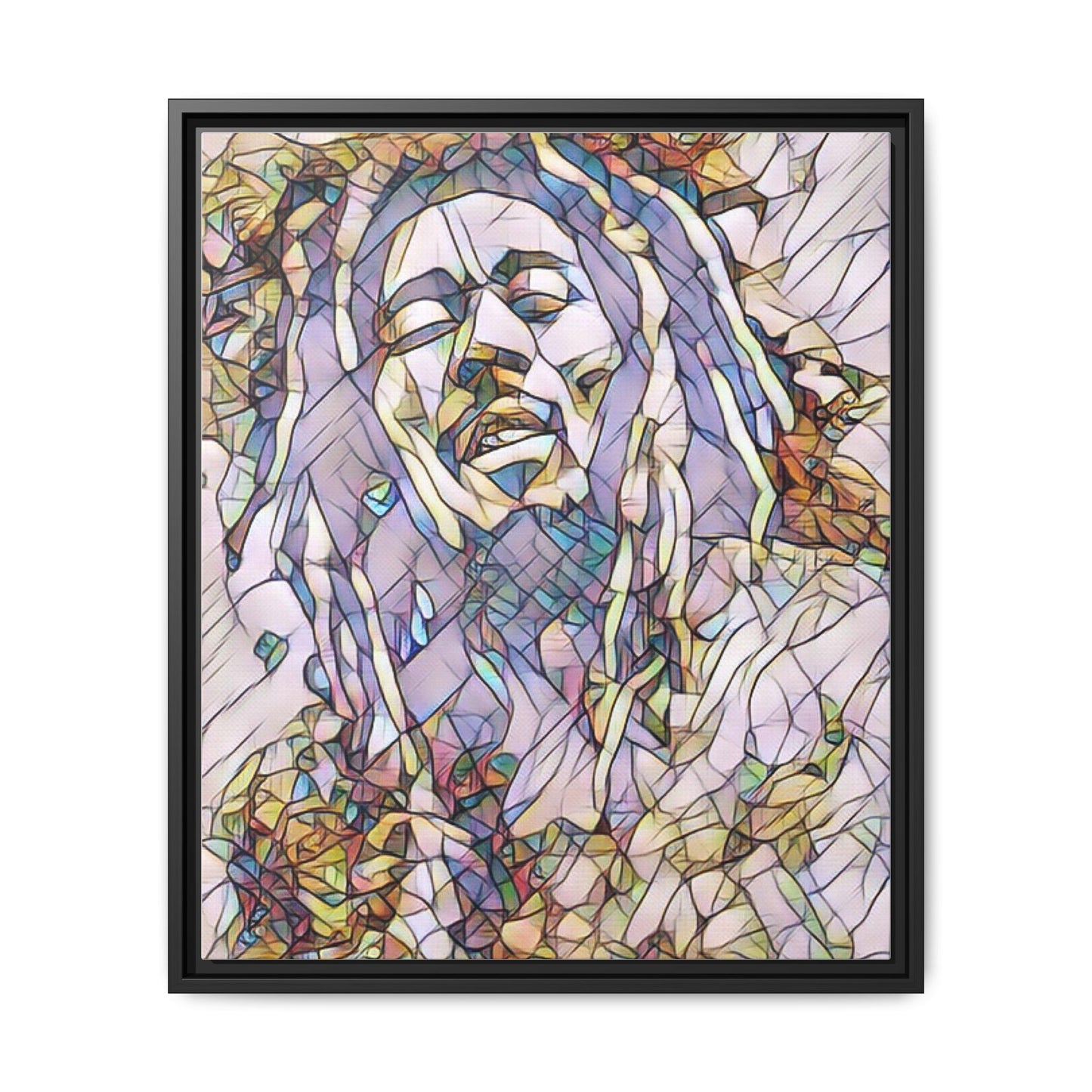 Abstract Multicolor Portrait Matte Canvas Framed Wall Art