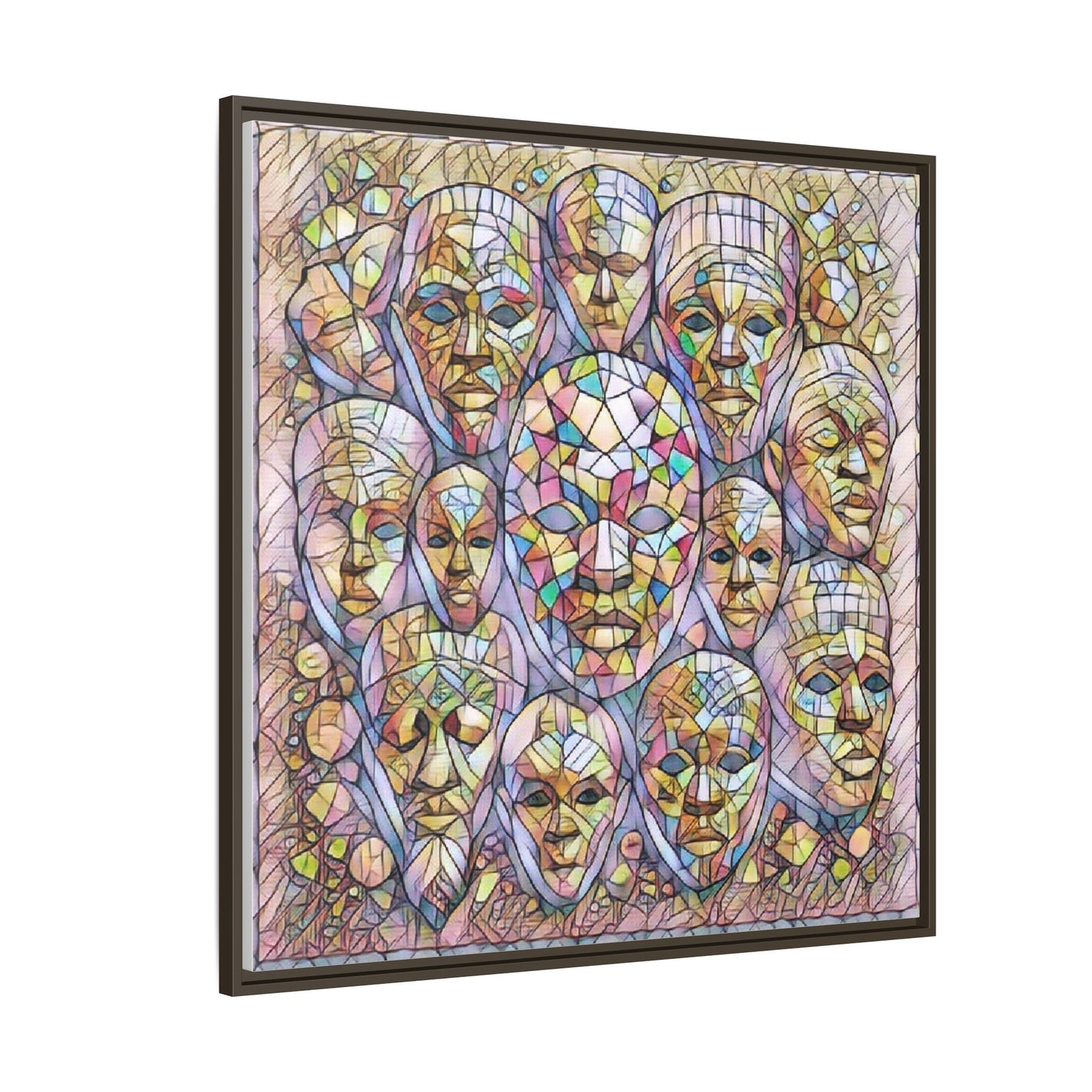 Framed Art Print — Mosaic Faces Matte Canvas