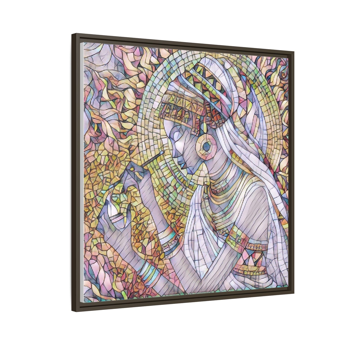 Egyptian Goddess Stained-Glass Matte Canvas (Framed)