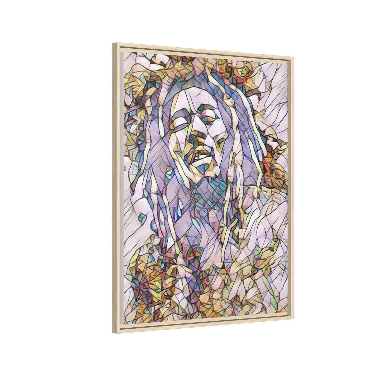 Abstract Multicolor Portrait Matte Canvas Framed Wall Art