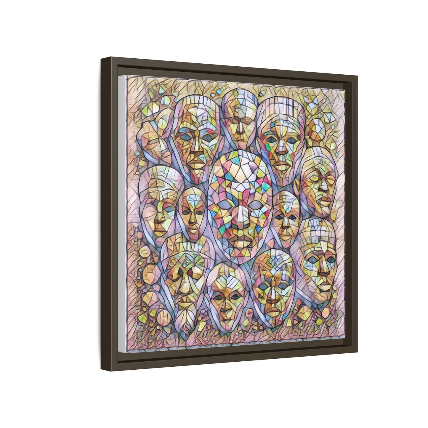 Framed Art Print — Mosaic Faces Matte Canvas