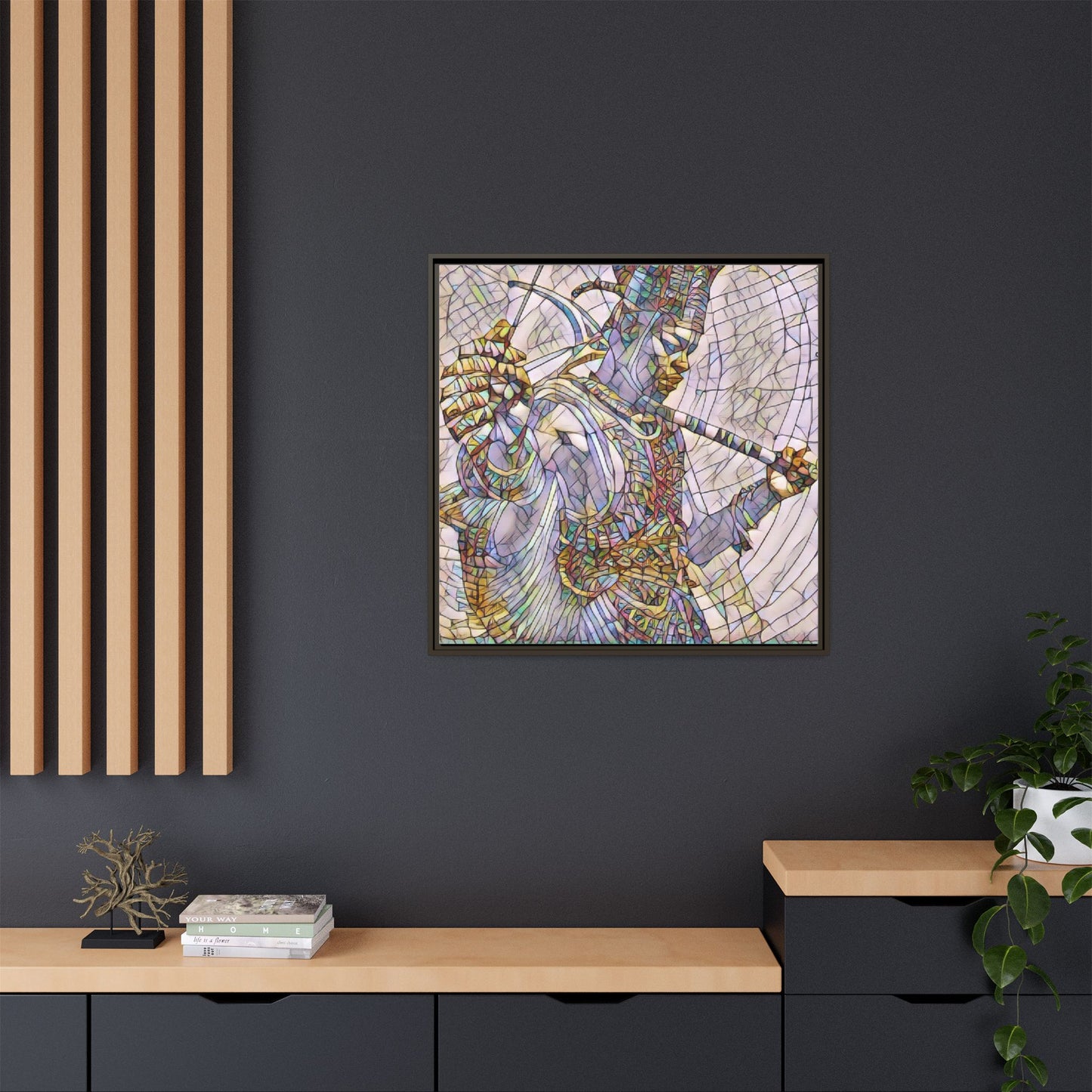 Egyptian God Mosaic Matte Canvas Framed Art