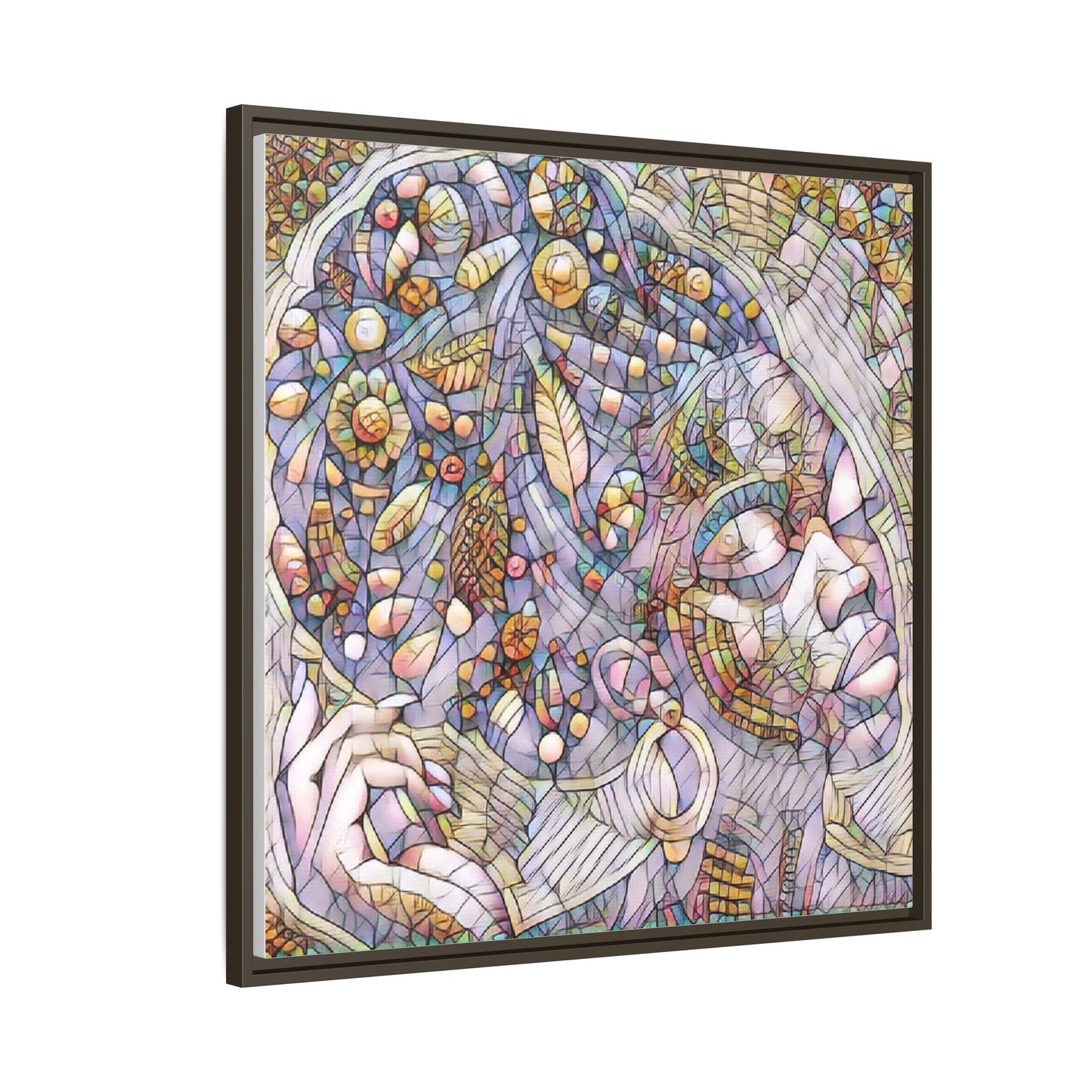 Bohemian Mosaic Woman Matte Canvas Framed Wall Art