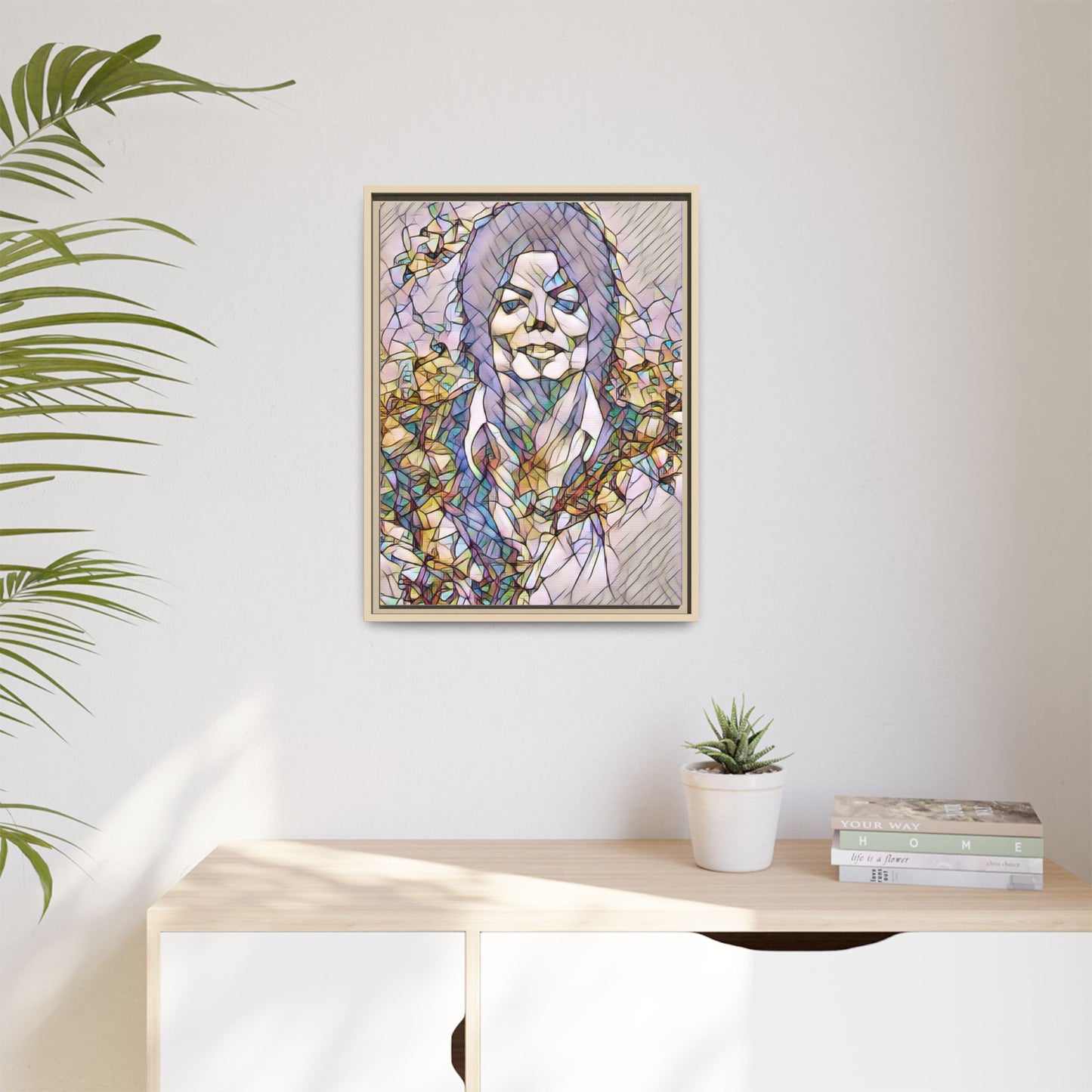 Abstract Stained-Glass Portrait Matte Canvas (Framed)