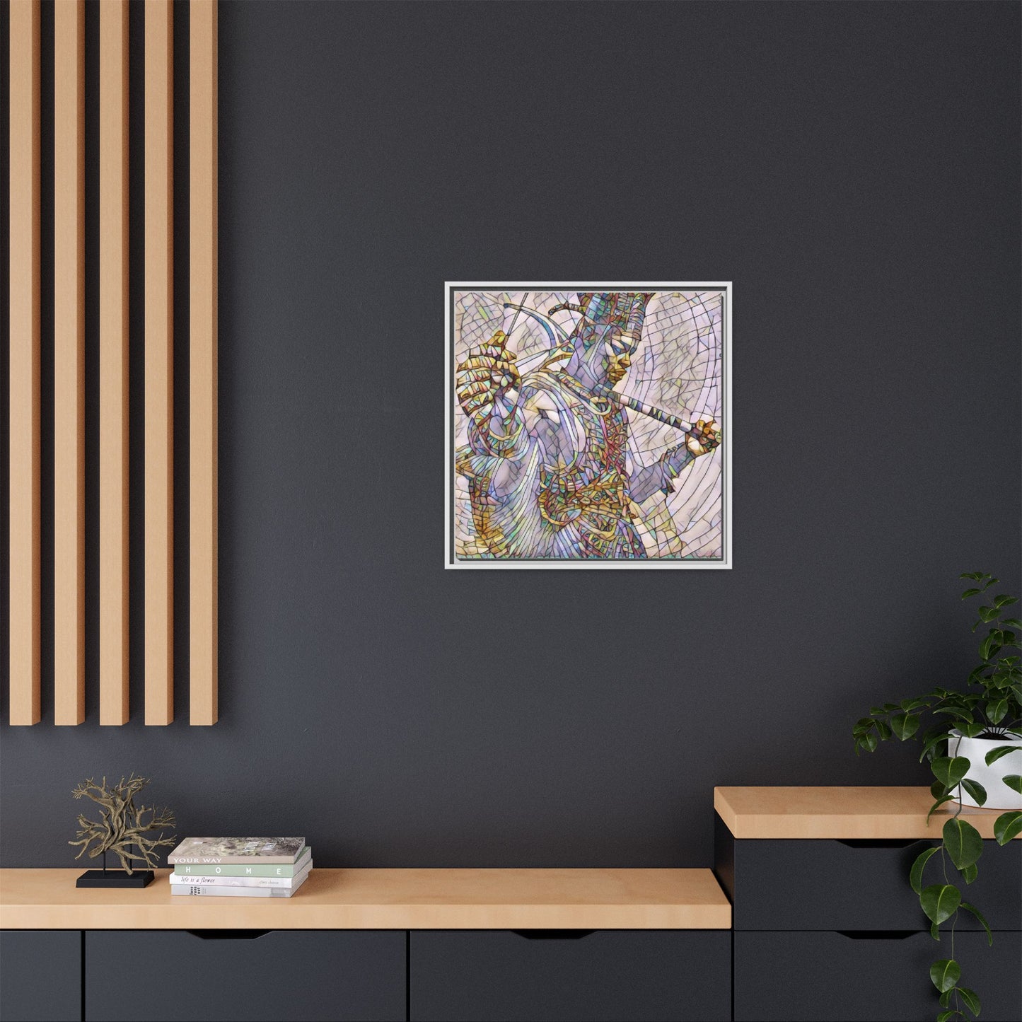 Egyptian God Mosaic Matte Canvas Framed Art